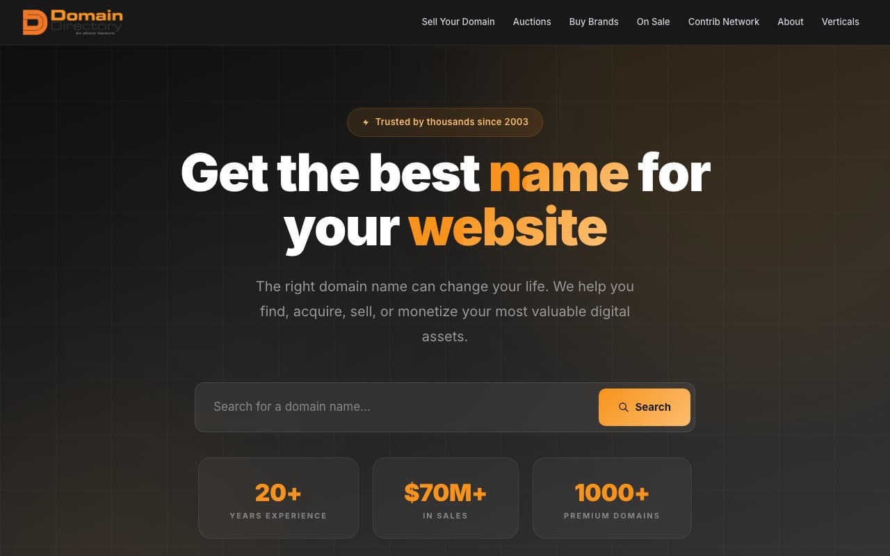 DomainDirectory.com home page