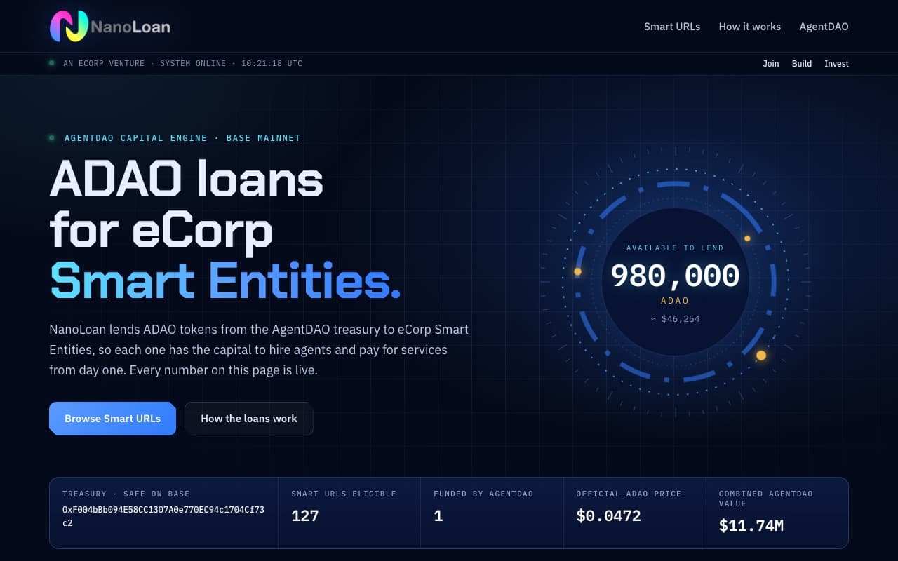 NanoLoan.com home page