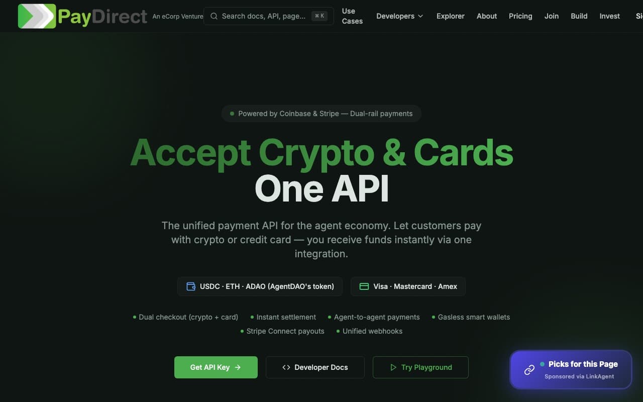 PayDirect.com home page